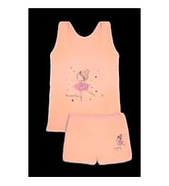 KIZ 3/12 YAŞ KARIŞIK DESENLİ ATLET VE BOXER SET (Somon)