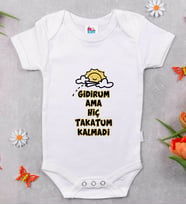 BK Kids Takatum Kalmadı Tasarımlı Beyaz Bebek Body Zıbın-1