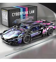 565 parça Cyberpunk Mor Cool 1:14 Ölçekli Spor Araba Yapı Blokları Seti 3D Montaj Modeli Kiti, Gençl