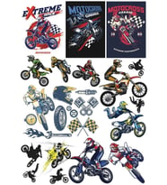 Motorcu Kross Moto Sticker 23 Parça Telefon, Tablet, Defter, Laptop Sticker