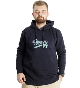 Mode XL Büyük Beden Erkek Sweatshirt Kapüşonlu 23540 Lacivert