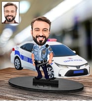 Kişiye Özel Trafik Polisi Tasarımlı Karikatür Biblo 117