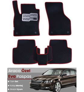 SKODA SUPERB (2008-2015) Uyumlu EVA Paspas Tam Set–Oto Paspas,Araca Özel,Kolay Montaj