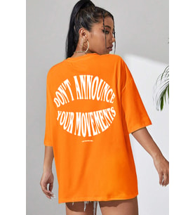 Unisex Dont Baskılı T-shirt (Turuncu)