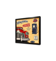 Vintage Retro Çerçeveli Mdf Tablo