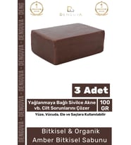 %100 Doğal Güzel Kokulu El Yüz Saç Vücut Cilt Onaran Kolajen Etkili Amber Bitkisel Sabun 3 Adet