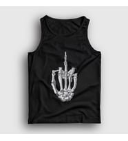 Presmono Unisex Siyah Middle Finger Skeletal Parmak İskelet Atlet 512038tt