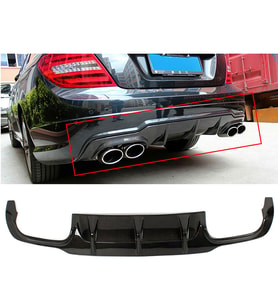 Mercedes W204 C63 Amg Difüzör Difizör Plastik Parlak Siyah 2011 2012 2013 2014 Arka-difizör-bodykit-ek