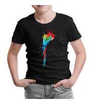 Parrot Siyah Çocuk Tshirt