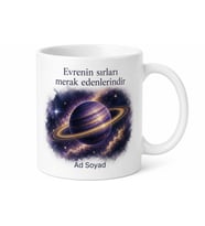 Satürn Temalı Baskılı Kupa Bardak Hediye Uzay Gezegen Porselen Mug
