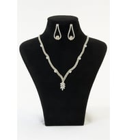 Zirkon Taşlı Özel Tasarım Kolye ve Küpe Seti (Silver)