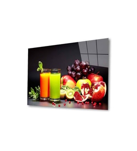 Miyrem Glasses Collection -A1^#  Meyveler Cam Tablo (Çok Renkli)