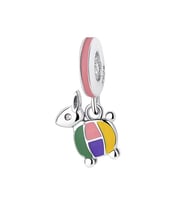 Nur Silver Sallantılı Renkli Tavşan Gümüş Charm NUR-BL08806