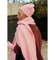 Chuba Kadın Triko Atkı & Bere & Eldiven Üçlü Takım Set Pembe 26W5006