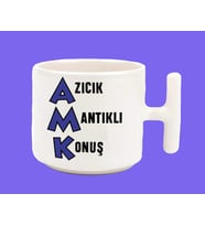 Azıcık Mantıklı Konuş Espirili Baskılı T Kulplu Kupa Bardak