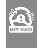 Acemi Sürücü Uyarı Etiketi Sticker Beyaz Arka Cam 28CM