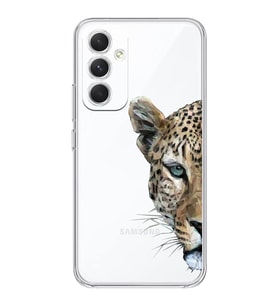 Samsung Galaxy A54 Uyumlu Kaplan Desenli Şeffaf Telefon Kılıfı