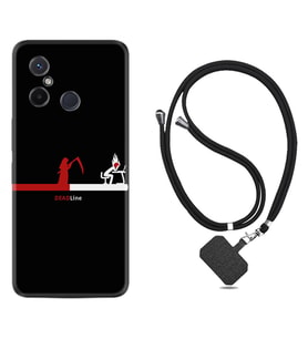 Xiaomi Redmi 12C Kılıf Silikon Boyun Askılı İpli Desenli Silikon Dead Line 1662