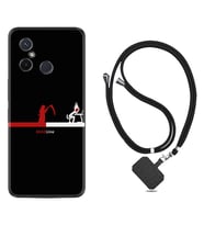 Xiaomi Redmi 12C Kılıf Silikon Boyun Askılı İpli Desenli Silikon Dead Line 1662