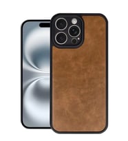 iPhone 16 Pro Kılıf Aras Deri Kapak - Taba