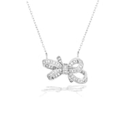 Zirconia Taşlı Işıltılı Diamond Fiyonk Model Kadın Gümüş Kolye