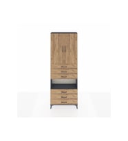 Arges Dolap 4 Raflı 6 Çekmeceli 2 Kapaklı 88x30x243 Antrasit-Çam