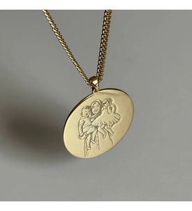 Kişiye Özel İstediğin Fotoğraflı Kolye 925K Gümüş (Gold) Anneye Hediye