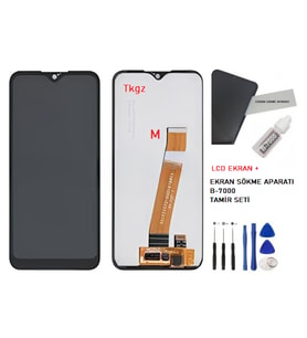 Samsung Galaxy A01M - SM-A015M Uyumlu Lcd Ekran Dokunmatik Servis Lcd + B-7000 + TAMİR SETİ
