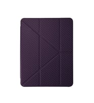 Fuchsia iPad Air 11 (2024-2025) ile Uyumlu Renkli Karbon Trifolding Kalem Bölmeli Tablet Kılıfı