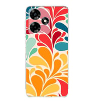 PrintiFy İnfinix Hot 30i ile Uyumlu Retro Color 5  Kamera Korumalı Şeffaf  Kılıf