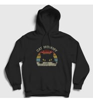 Presmono Unisex Siyah Cat Mommy Kedi Kapüşonlu Sweatshirt 287820tt