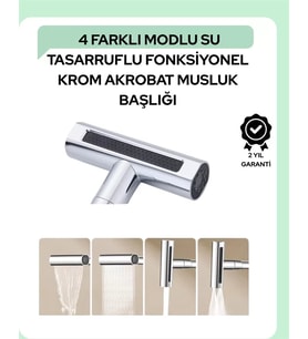 Çok Fonksiyonlu Musluk Başlığı  4 Su Modu  Geniş Uyumlu Adaptör Seti  Mutfak Ve Banyo Uyumlu