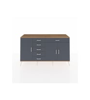 Kronos Konsol 3 Raflı 6 Çekmeceli 3 Kapaklı 176x59x99 Çam-Antrasit