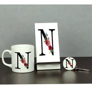N Harfi Üçlü Set (Kupa + Telefon Standı + Anahtarlık)