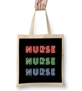 Nurse Gift İdea Funny Saying Quote Nursing Medical Bez Çanta Uzun Saplı