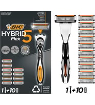 Lexroo Flex 5 Hybrid Tıraş Bıçağı Seti 1 Gövde + 10 Yedek Başlık 5 Bıçaklı Erkek Tıraş Bıçağı