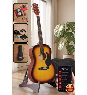 Midex RG-550SB Pack Kaliteli Sunburs 40 İnç Akustik Gitar Seti 4/4 Yetişkin