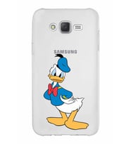 Samsung Galaxy J7 Kapak Donald Duck Tasarımlı Şeffaf Silikon Kılıf