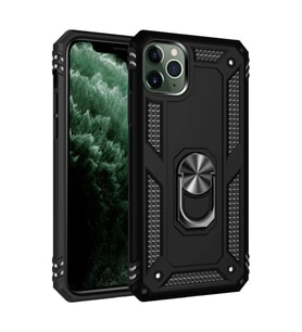 Apple iPhone 11 Pro Kılıf Sofya Yüzüklü Silikon Kapak - Siyah