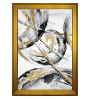 Soyut Şekiller Motifli Kanvas Tablo 50 x 70 cm Gold Çerçeve