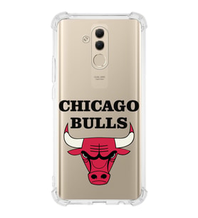 Huawei Mate 20 Lite Uyumlu Köşe Korumalı Antişok Kapak Chicago Bulls Tasarımlı Şeffaf  Kılıf