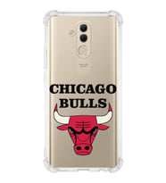 Huawei Mate 20 Lite Uyumlu Köşe Korumalı Antişok Kapak Chicago Bulls Tasarımlı Şeffaf  Kılıf