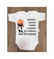 Yazılı Zıbın Dayıma Çılgın Yeğen Yazılı Bebek Zıbını