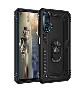 Huawei Honor 20 Kılıf Yüzüklü Zırh Tank Vega (Siyah)
