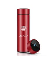 Kişiye Özel 500ML Dijital Göstergeli 304 Çelik Araç Baskılı Akıllı Termos - Isı Korumalı Şişe (Kırmızı)