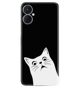 Tecno Spark 9T Kılıf Resimli Desenli Silikon Platinium Series Şaşkın Kedi 1900