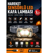 Uzun Menzilli Sensörlü LED Kafa Lambası Kamp ve Yürüyüş İçin