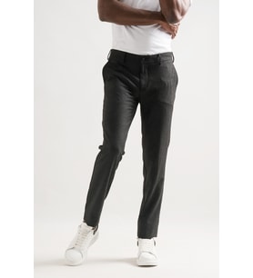 Ecer Slimfit Armürlü Kendinden Desenli Boru Paça Kışlık Erkek Kumaş Pantolon (Antrasit)