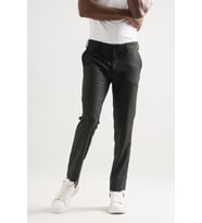 Ecer Slimfit Armürlü Kendinden Desenli Boru Paça Kışlık Erkek Kumaş Pantolon (Antrasit)