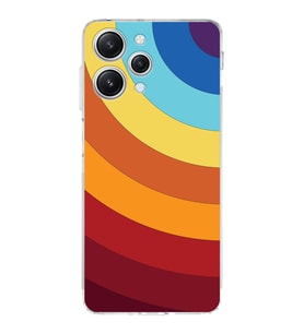 PrintiFy Xiaomi Redmi 12 4G Uyumlu Kamera Korumalı Renk Cümbüşü A Tasarımlı Şeffaf Silikon Kılıf